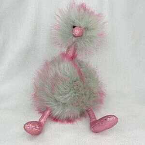 Jellycat London Pink Mint Fizz Pompom Plush Ostrich Emu 14"